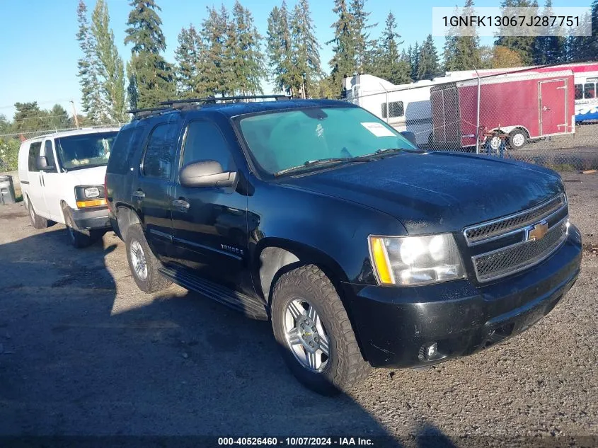 2007 Chevrolet Tahoe K1500 VIN: 1GNFK13067J287751 Lot: 40526460