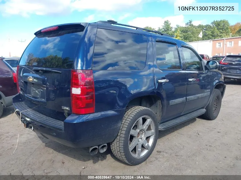 2007 Chevrolet Tahoe Ltz VIN: 1GNFK13007R352725 Lot: 40539647