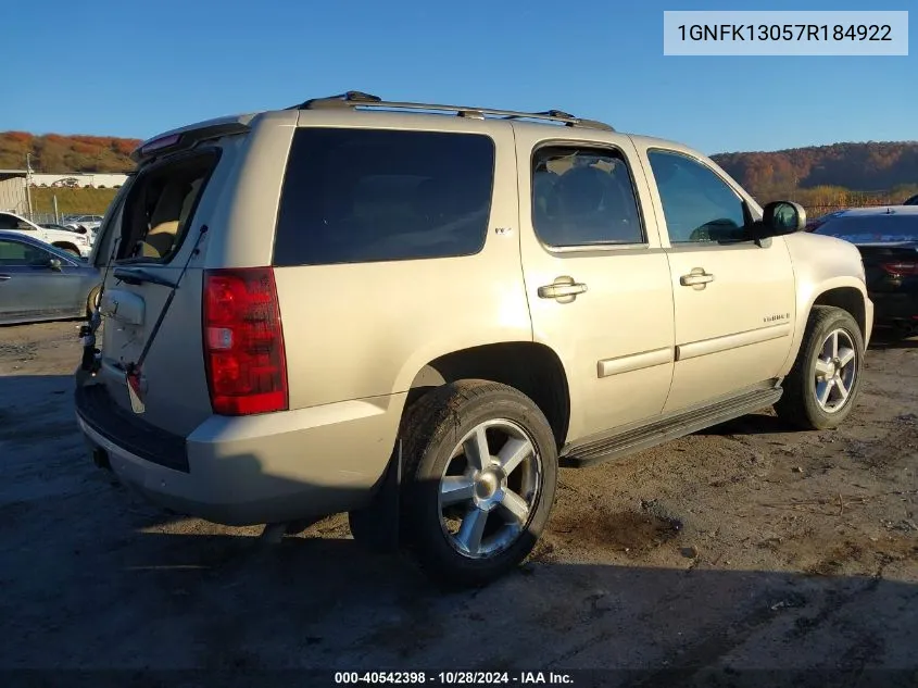 2007 Chevrolet Tahoe Ltz VIN: 1GNFK13057R184922 Lot: 40542398