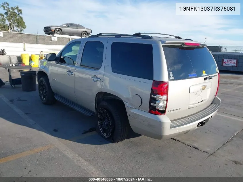 2007 Chevrolet Tahoe Lt VIN: 1GNFK13037R376081 Lot: 40546036