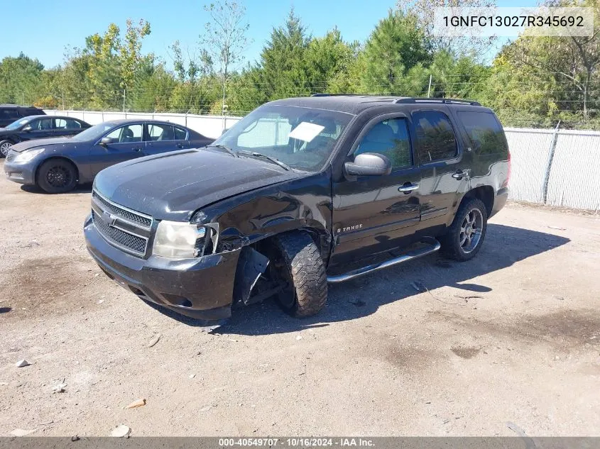 2007 Chevrolet Tahoe Ls VIN: 1GNFC13027R345692 Lot: 40549707