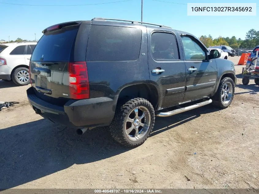 2007 Chevrolet Tahoe Ls VIN: 1GNFC13027R345692 Lot: 40549707