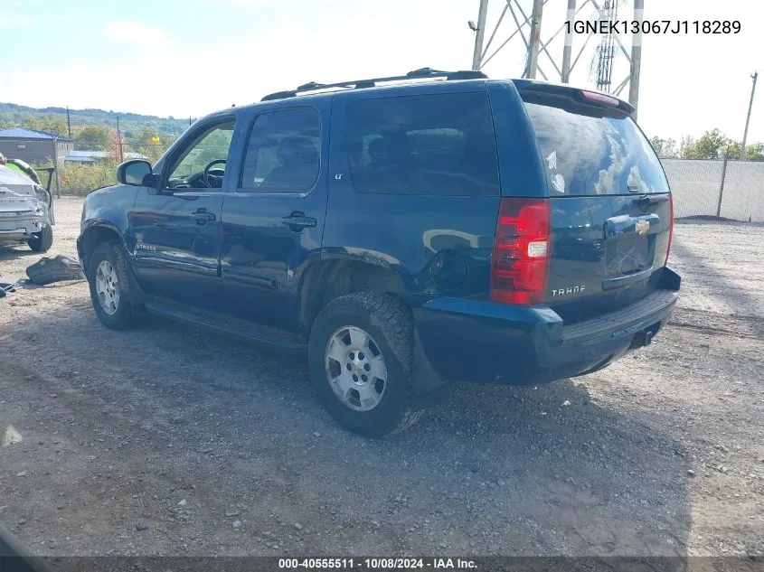 2007 Chevrolet Tahoe Lt VIN: 1GNEK13067J118289 Lot: 40555511