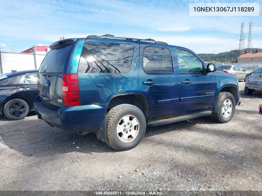 2007 Chevrolet Tahoe Lt VIN: 1GNEK13067J118289 Lot: 40555511