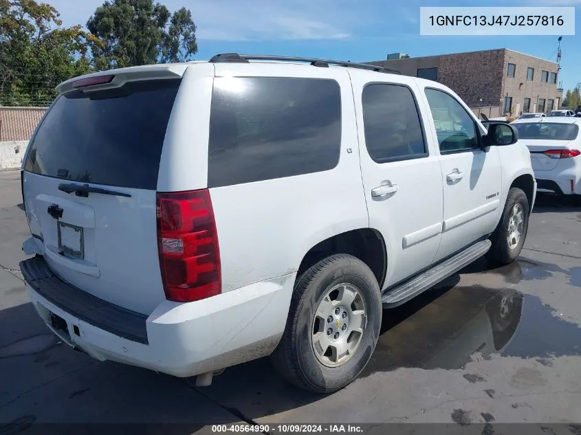 2007 Chevrolet Tahoe Lt VIN: 1GNFC13J47J257816 Lot: 40564990