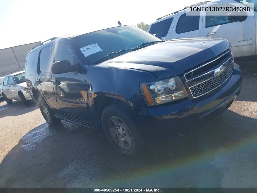 2007 Chevrolet Tahoe Ls VIN: 1GNFC13027R345398 Lot: 40589254