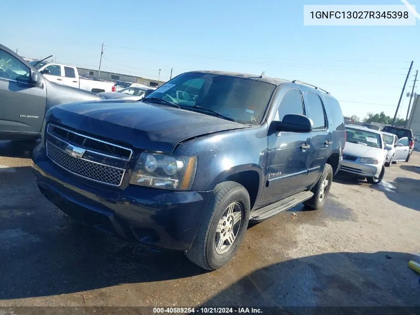 2007 Chevrolet Tahoe Ls VIN: 1GNFC13027R345398 Lot: 40589254