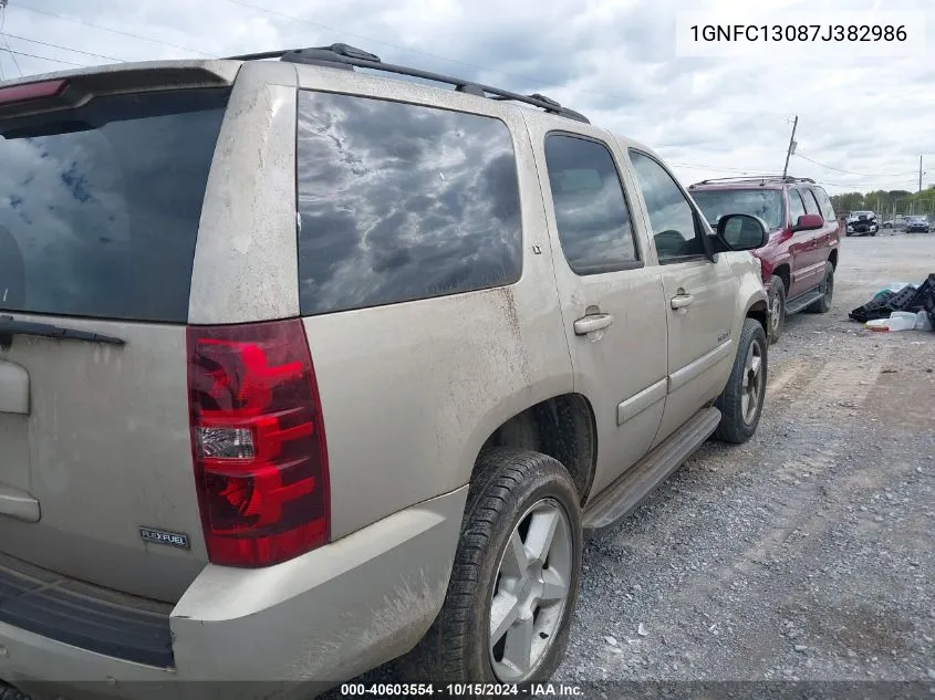 2007 Chevrolet Tahoe Lt VIN: 1GNFC13087J382986 Lot: 40603554