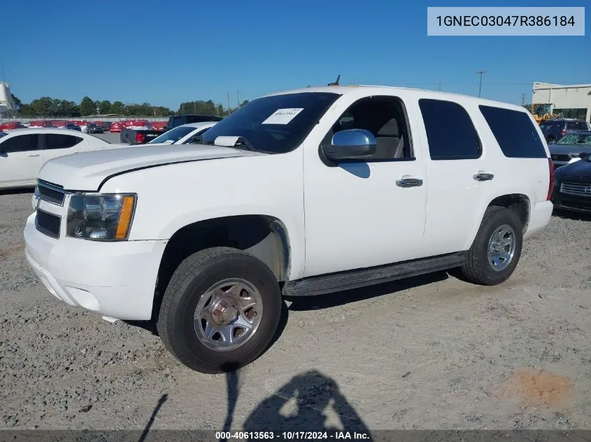 2007 Chevrolet Tahoe Police VIN: 1GNEC03047R386184 Lot: 40613563