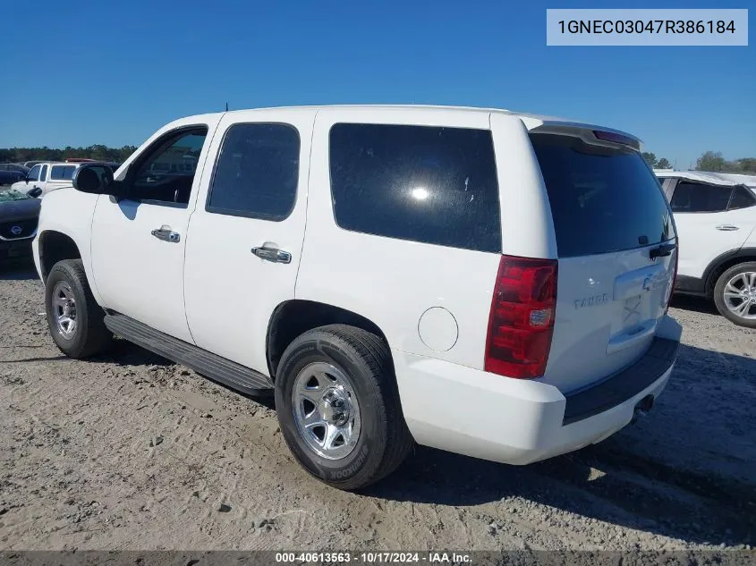 2007 Chevrolet Tahoe Police VIN: 1GNEC03047R386184 Lot: 40613563