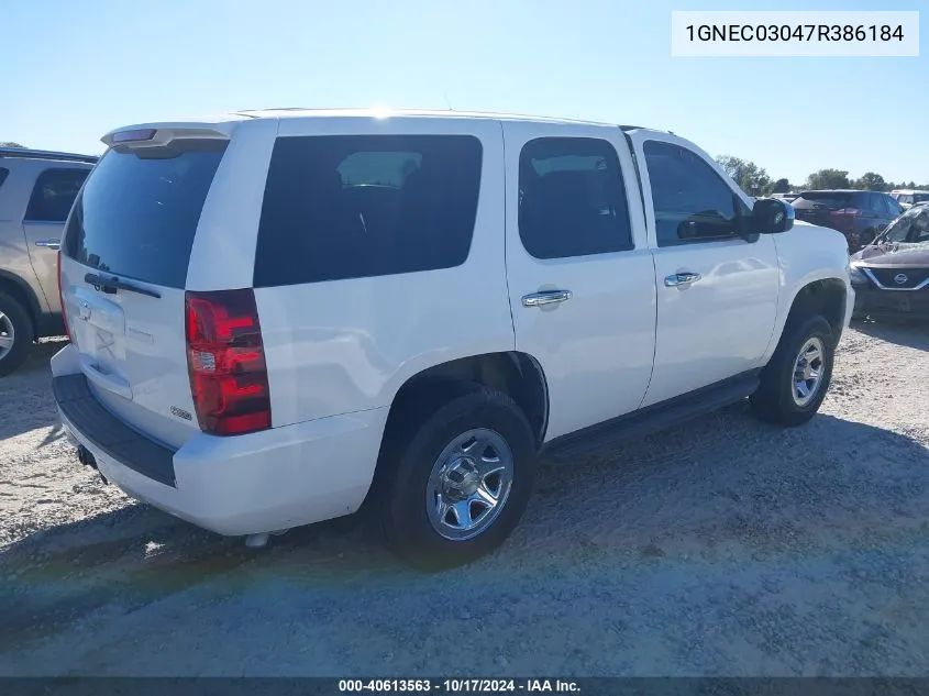 2007 Chevrolet Tahoe Police VIN: 1GNEC03047R386184 Lot: 40613563