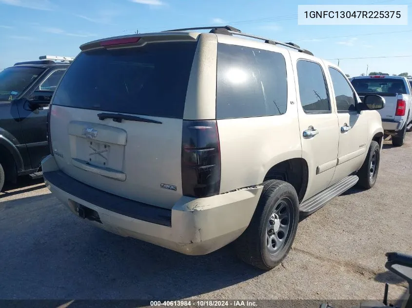 2007 Chevrolet Tahoe Ls VIN: 1GNFC13047R225375 Lot: 40613984