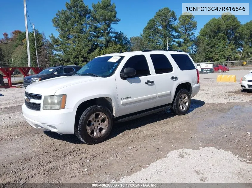 2007 Chevrolet Tahoe Ls VIN: 1GNFC13C47R416546 Lot: 40626039