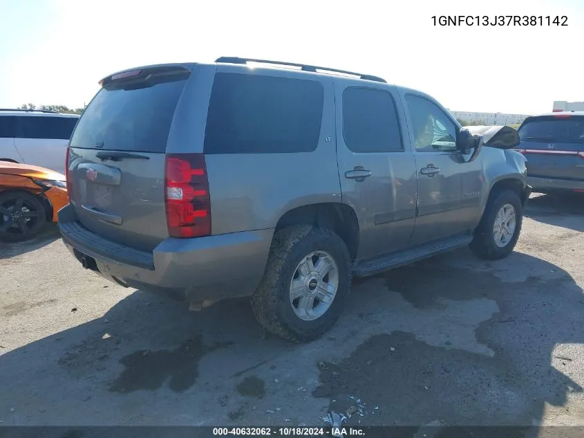 2007 Chevrolet Tahoe Lt VIN: 1GNFC13J37R381142 Lot: 40632062