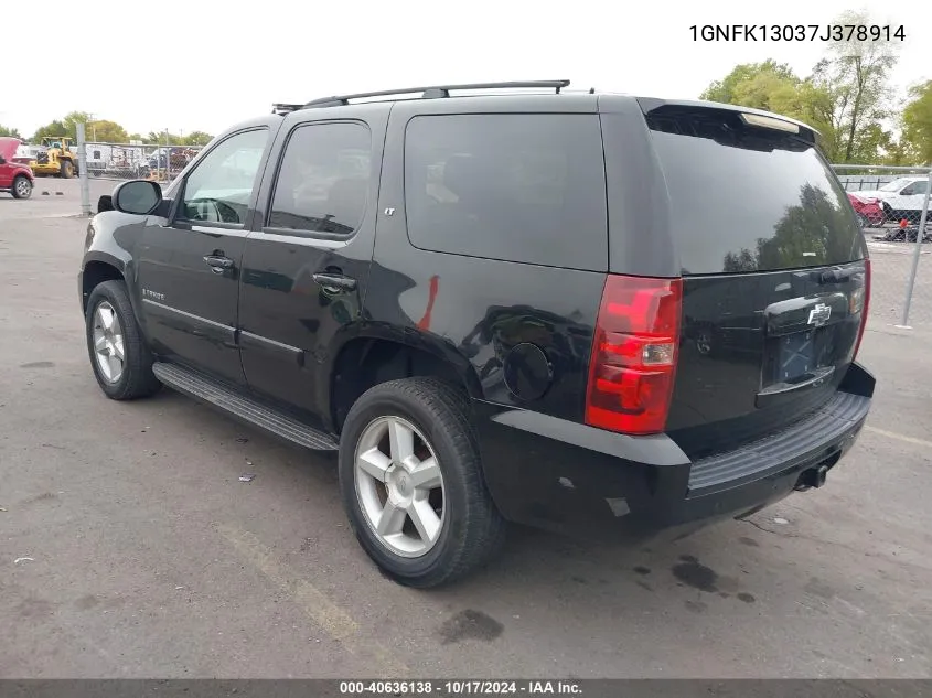 2007 Chevrolet Tahoe Lt VIN: 1GNFK13037J378914 Lot: 40636138