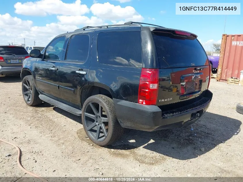 2007 Chevrolet Tahoe Ls VIN: 1GNFC13C77R414449 Lot: 40644618