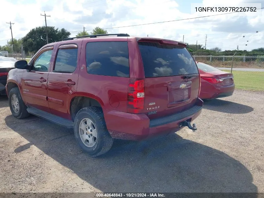 2007 Chevrolet Tahoe Lt VIN: 1GNFK13097R226752 Lot: 40648843