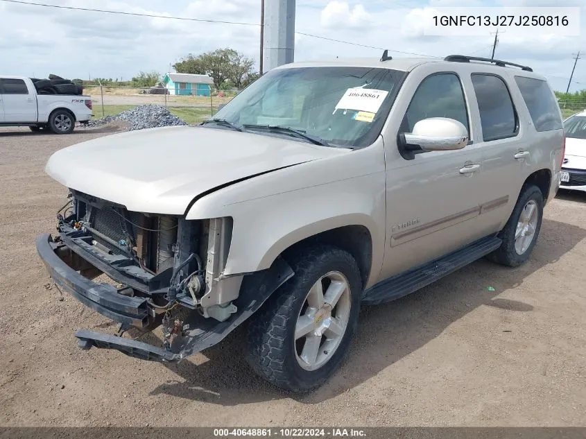 2007 Chevrolet Tahoe Lt VIN: 1GNFC13J27J250816 Lot: 40648861