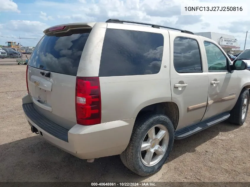 2007 Chevrolet Tahoe Lt VIN: 1GNFC13J27J250816 Lot: 40648861