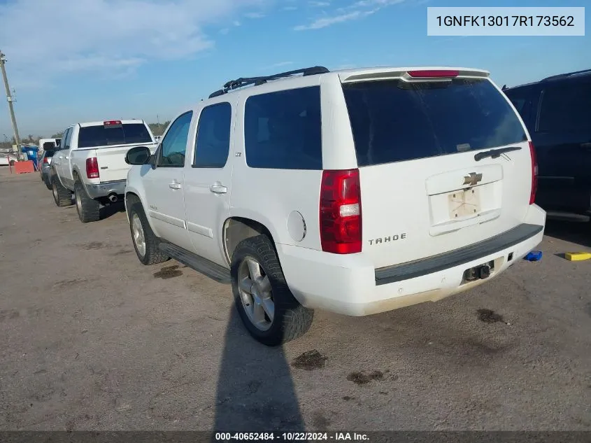 2007 Chevrolet Tahoe Ltz VIN: 1GNFK13017R173562 Lot: 40652484