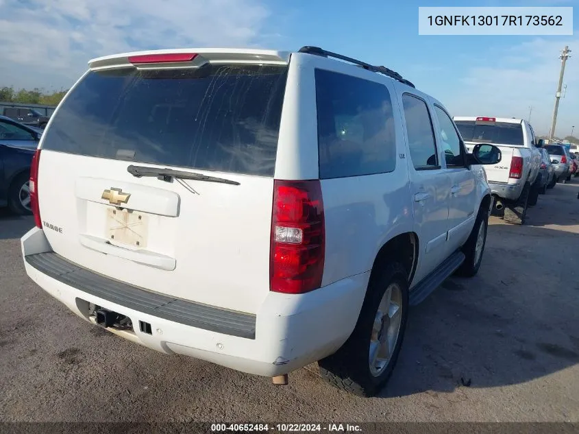 2007 Chevrolet Tahoe Ltz VIN: 1GNFK13017R173562 Lot: 40652484