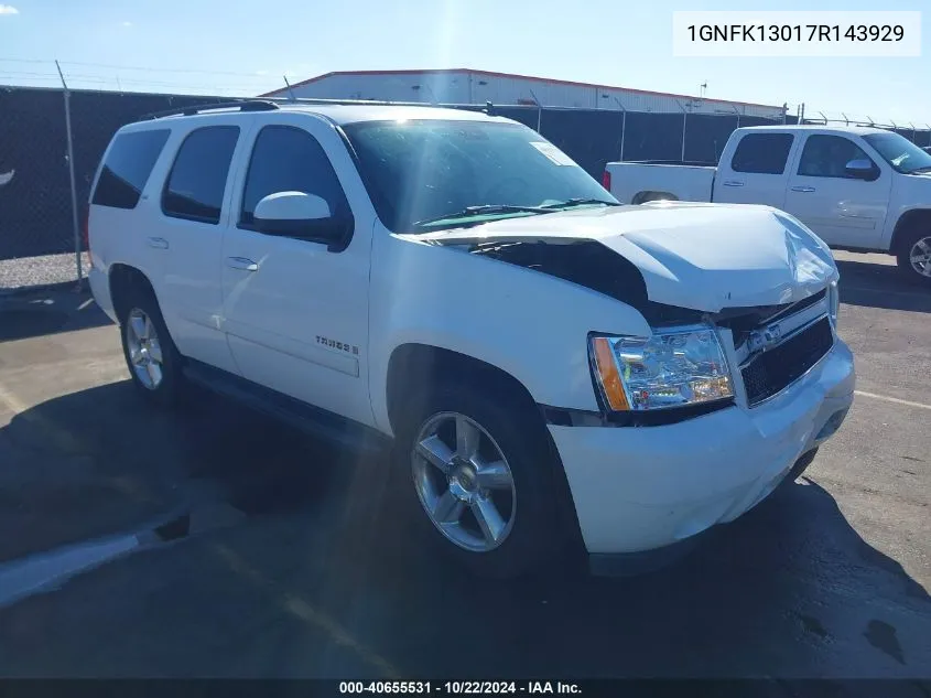 2007 Chevrolet Tahoe Ltz VIN: 1GNFK13017R143929 Lot: 40655531