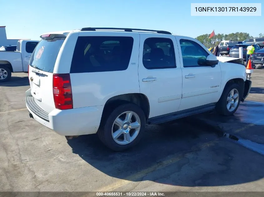 2007 Chevrolet Tahoe Ltz VIN: 1GNFK13017R143929 Lot: 40655531