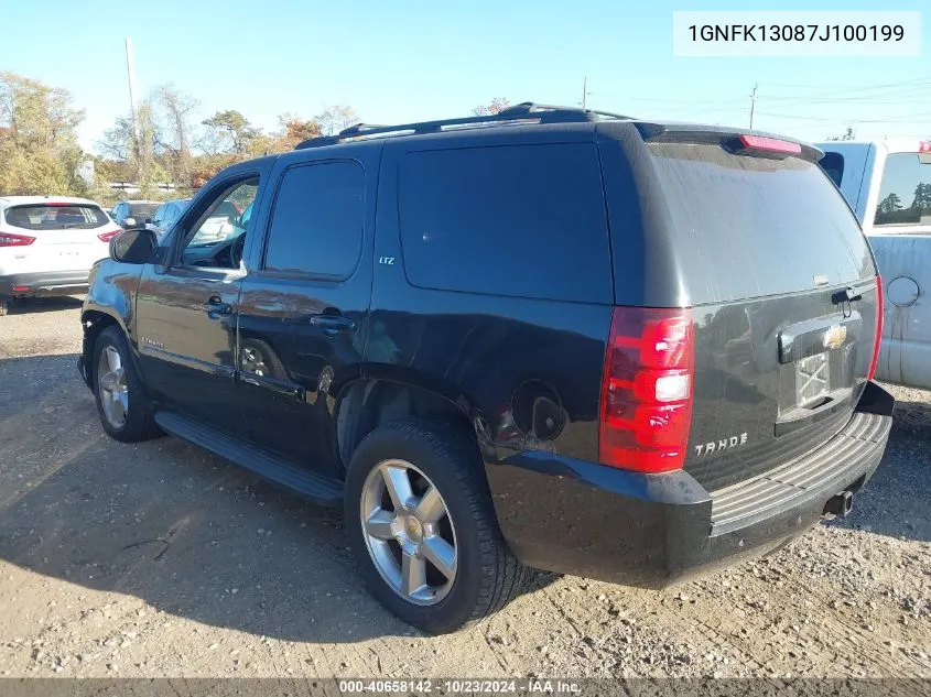 2007 Chevrolet Tahoe Ltz VIN: 1GNFK13087J100199 Lot: 40658142