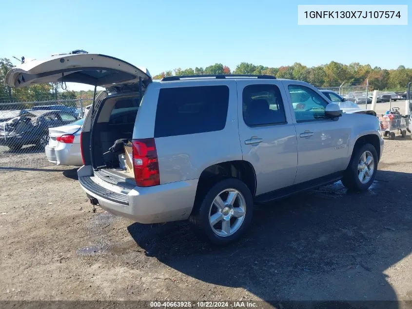 2007 Chevrolet Tahoe Lt VIN: 1GNFK130X7J107574 Lot: 40663925