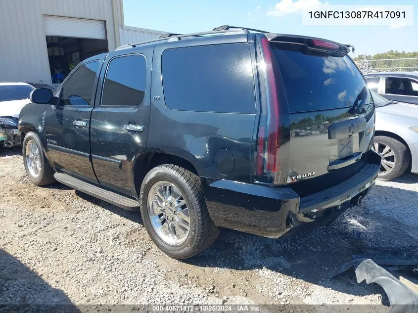 2007 Chevrolet Tahoe Ltz VIN: 1GNFC13087R417091 Lot: 40671812