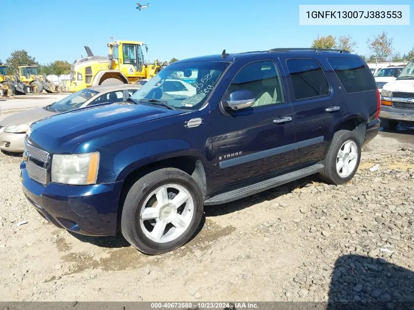 2007 Chevrolet Tahoe Lt VIN: 1GNFK13007J383553 Lot: 40673580