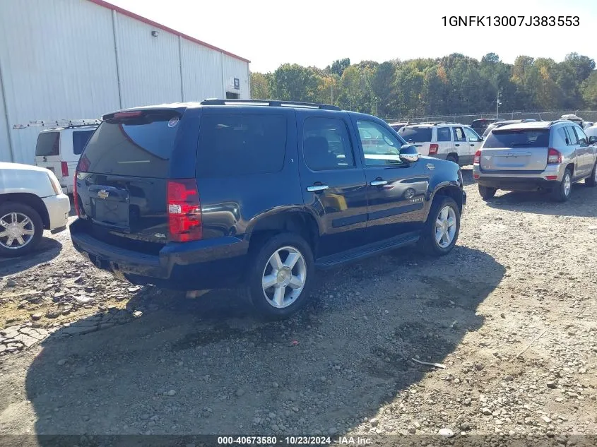 2007 Chevrolet Tahoe Lt VIN: 1GNFK13007J383553 Lot: 40673580