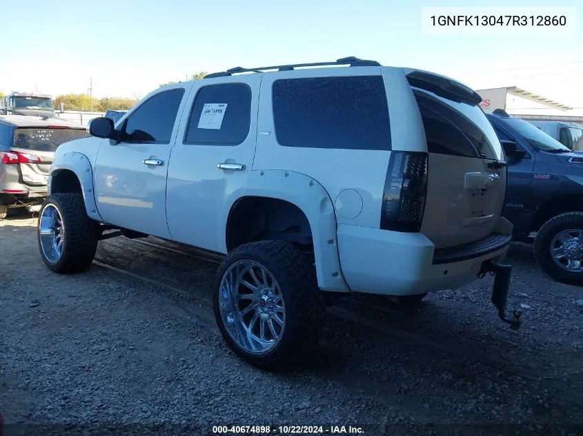 2007 Chevrolet Tahoe Lt VIN: 1GNFK13047R312860 Lot: 40674898