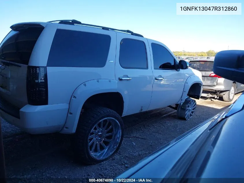 2007 Chevrolet Tahoe Lt VIN: 1GNFK13047R312860 Lot: 40674898