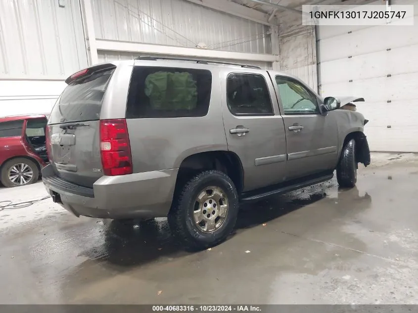 2007 Chevrolet Tahoe Lt VIN: 1GNFK13017J205747 Lot: 40683316