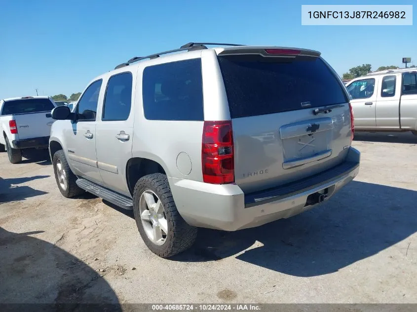 1GNFC13J87R246982 2007 Chevrolet Tahoe Lt