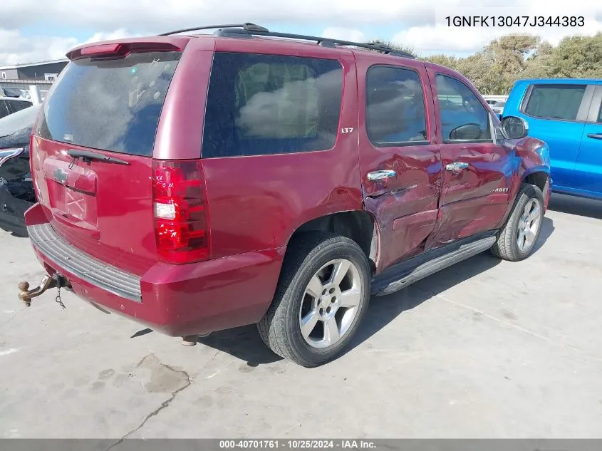 2007 Chevrolet Tahoe Ltz VIN: 1GNFK13047J344383 Lot: 40701761