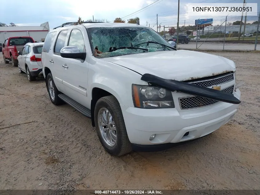 2007 Chevrolet Tahoe Ltz VIN: 1GNFK13077J360951 Lot: 40714473