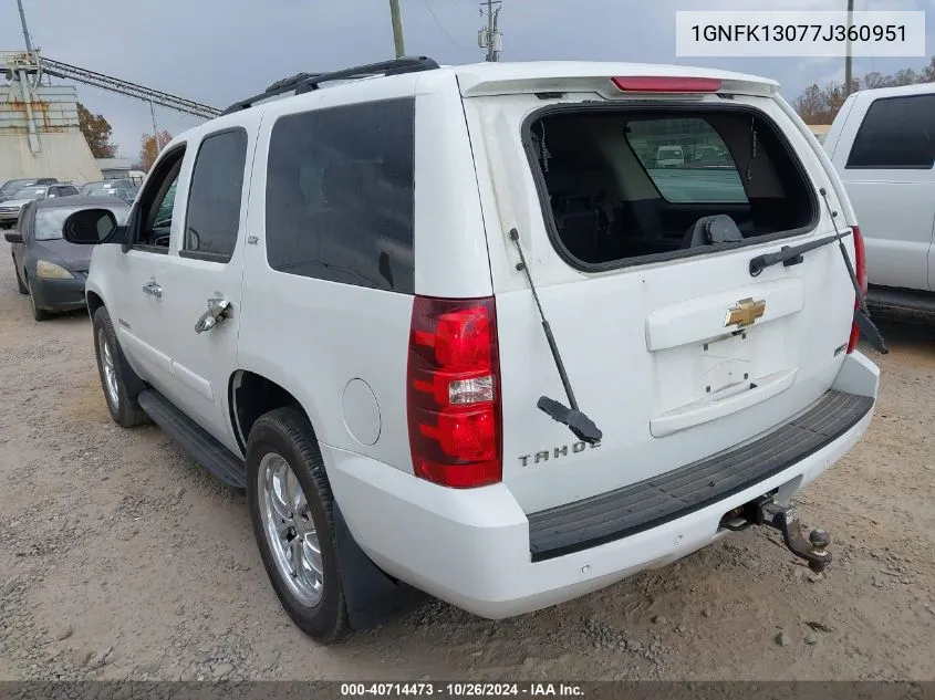 2007 Chevrolet Tahoe Ltz VIN: 1GNFK13077J360951 Lot: 40714473