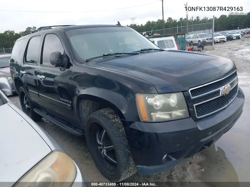 2007 Chevrolet Tahoe Lt VIN: 1GNFK13087R429163 Lot: 40733459