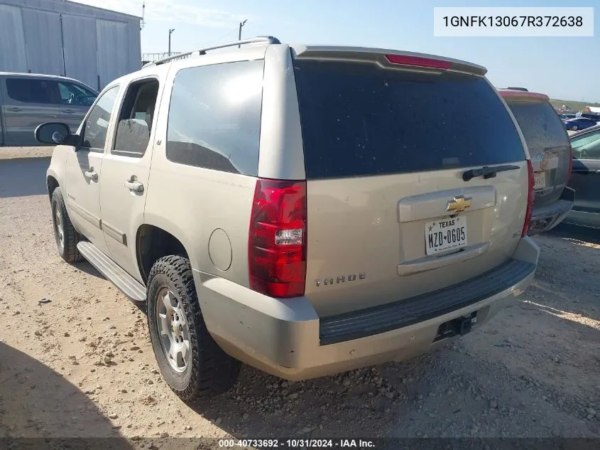 2007 Chevrolet Tahoe Lt VIN: 1GNFK13067R372638 Lot: 40733692