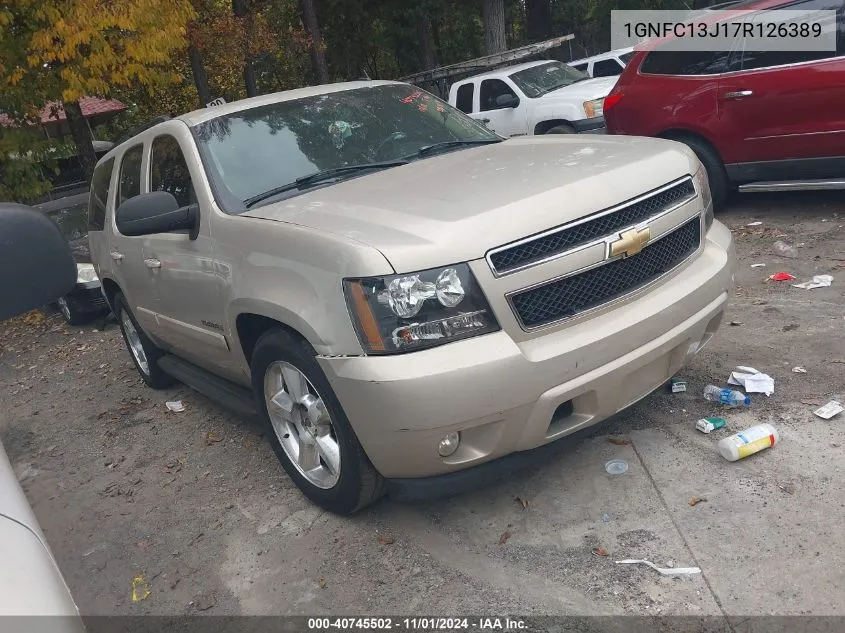 2007 Chevrolet Tahoe Ltz VIN: 1GNFC13J17R126389 Lot: 40745502