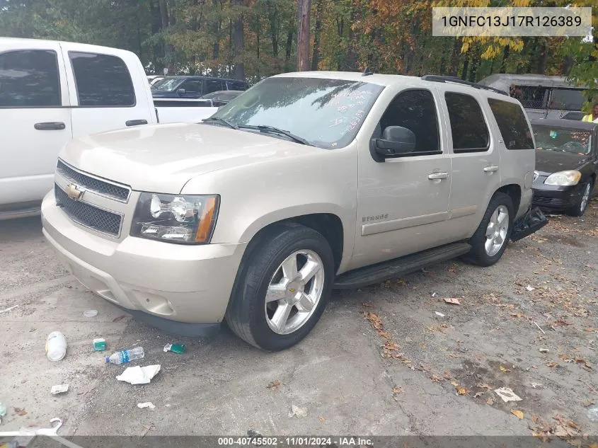 2007 Chevrolet Tahoe Ltz VIN: 1GNFC13J17R126389 Lot: 40745502