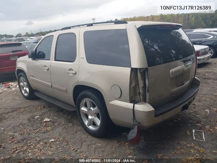 2007 Chevrolet Tahoe Ltz VIN: 1GNFC13J17R126389 Lot: 40745502