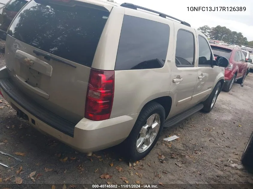 2007 Chevrolet Tahoe Ltz VIN: 1GNFC13J17R126389 Lot: 40745502