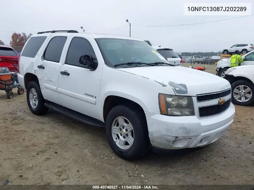 2007 Chevrolet Tahoe Ls VIN: 1GNFC13087J202289 Lot: 40748527