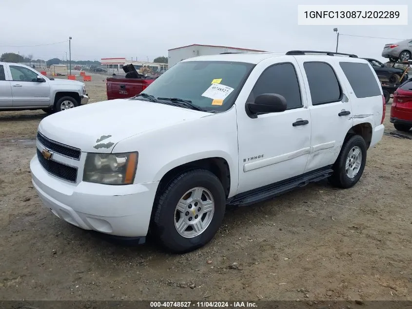 2007 Chevrolet Tahoe Ls VIN: 1GNFC13087J202289 Lot: 40748527