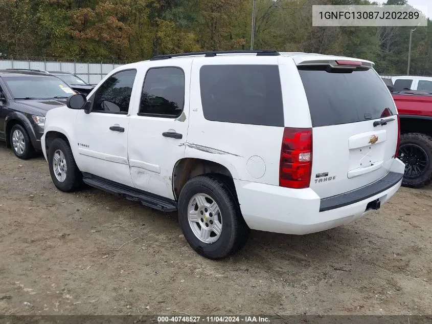 2007 Chevrolet Tahoe Ls VIN: 1GNFC13087J202289 Lot: 40748527