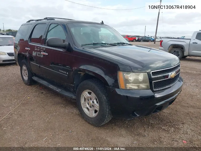 2007 Chevrolet Tahoe Ls VIN: 1GNFC13067R418904 Lot: 40749220