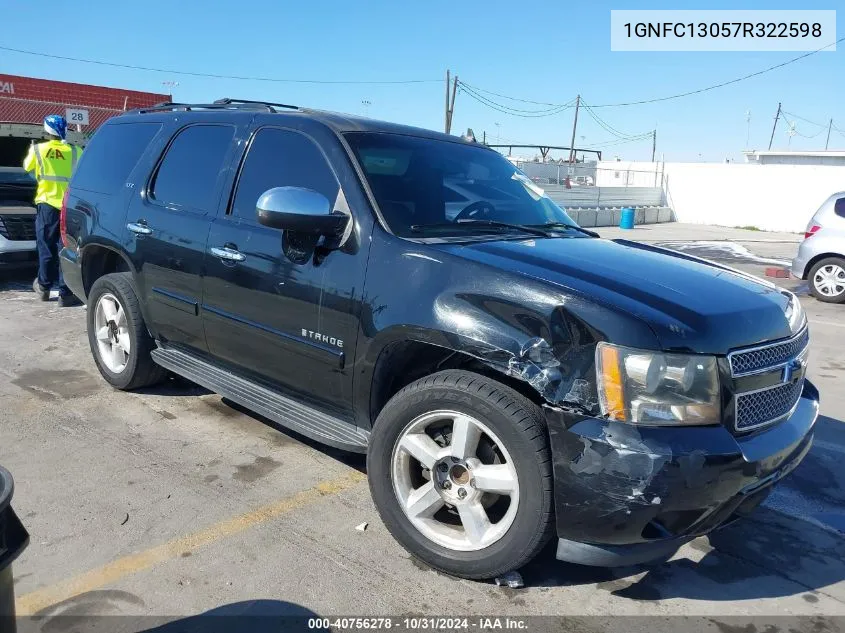 2007 Chevrolet Tahoe Ltz VIN: 1GNFC13057R322598 Lot: 40756278